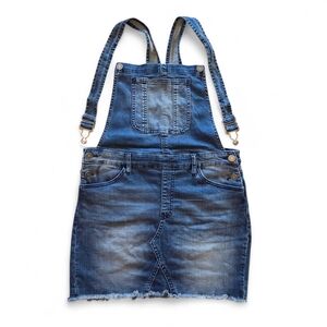 Denim Overall Mini Skirt Dress Size:L